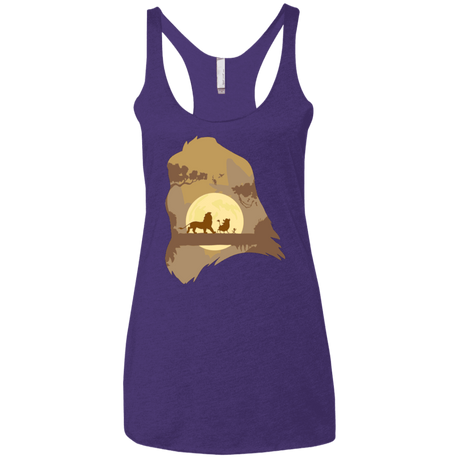 T-Shirts Purple / X-Small Lion Portrait Women's Triblend Racerback Tank