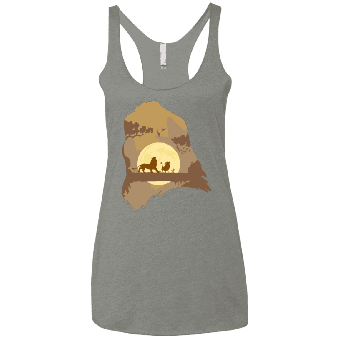 T-Shirts Venetian Grey / X-Small Lion Portrait Women's Triblend Racerback Tank