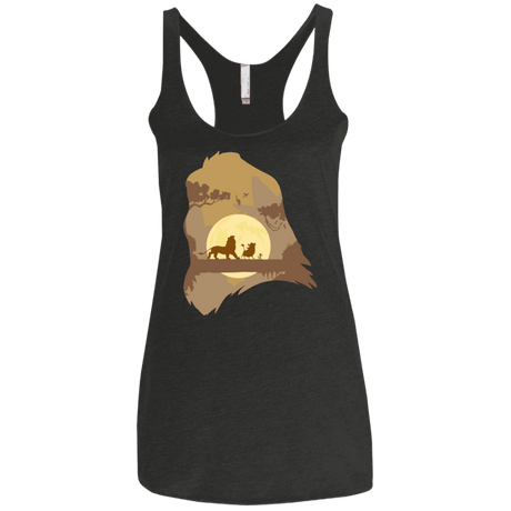 T-Shirts Vintage Black / X-Small Lion Portrait Women's Triblend Racerback Tank