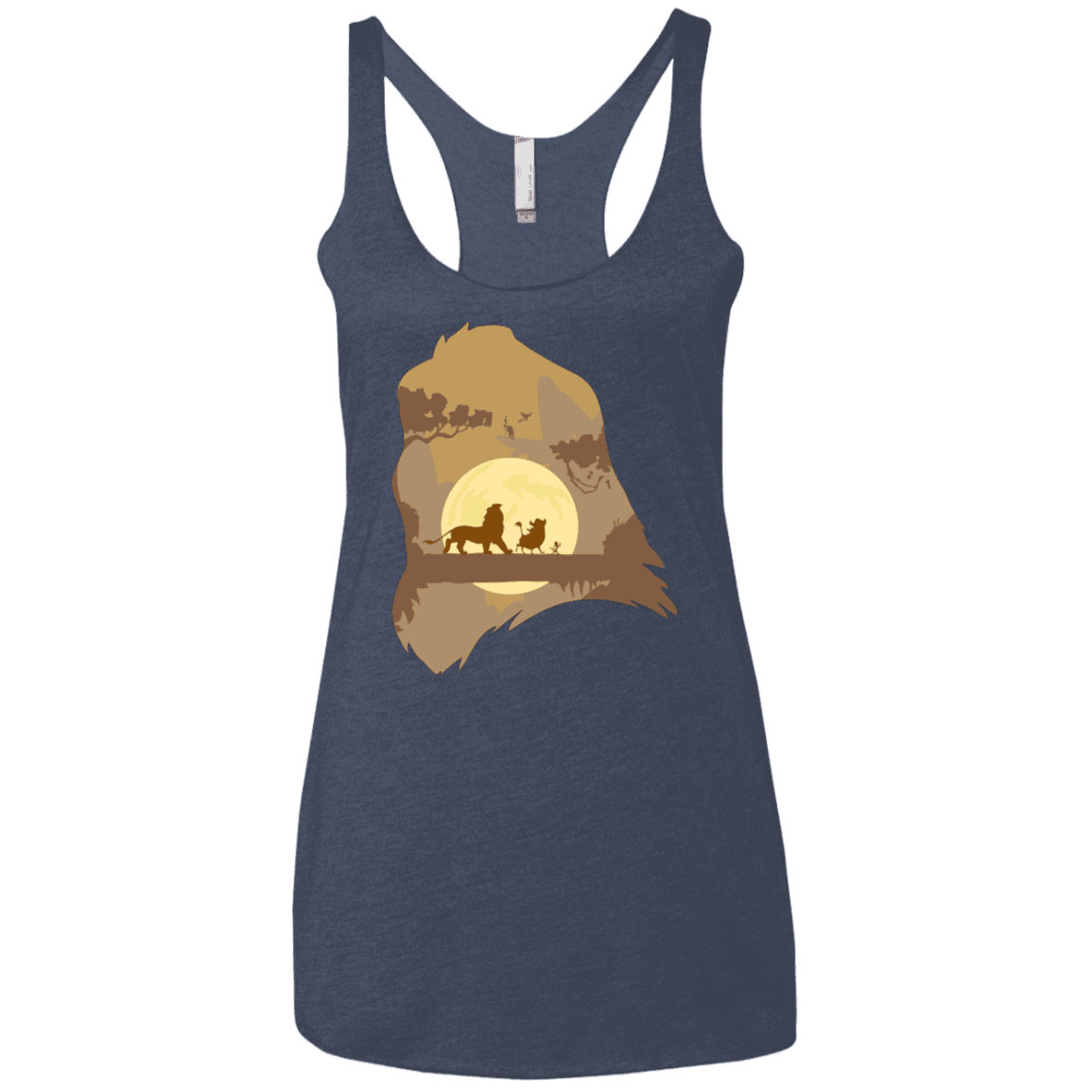 T-Shirts Vintage Navy / X-Small Lion Portrait Women's Triblend Racerback Tank