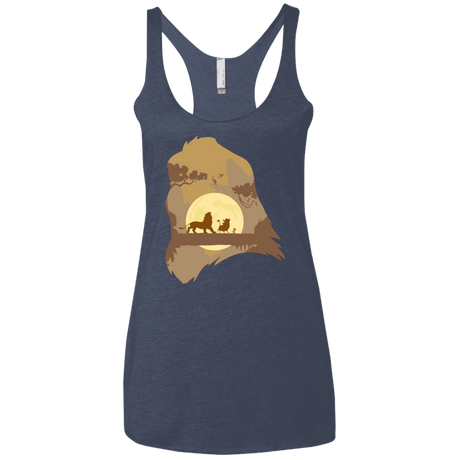 T-Shirts Vintage Navy / X-Small Lion Portrait Women's Triblend Racerback Tank