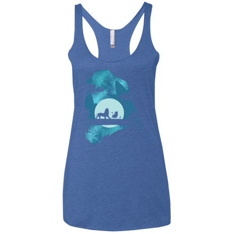T-Shirts Vintage Royal / X-Small Lion Portrait Women's Triblend Racerback Tank