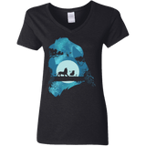 T-Shirts Black / S Lion Portrait Women's V-Neck T-Shirt