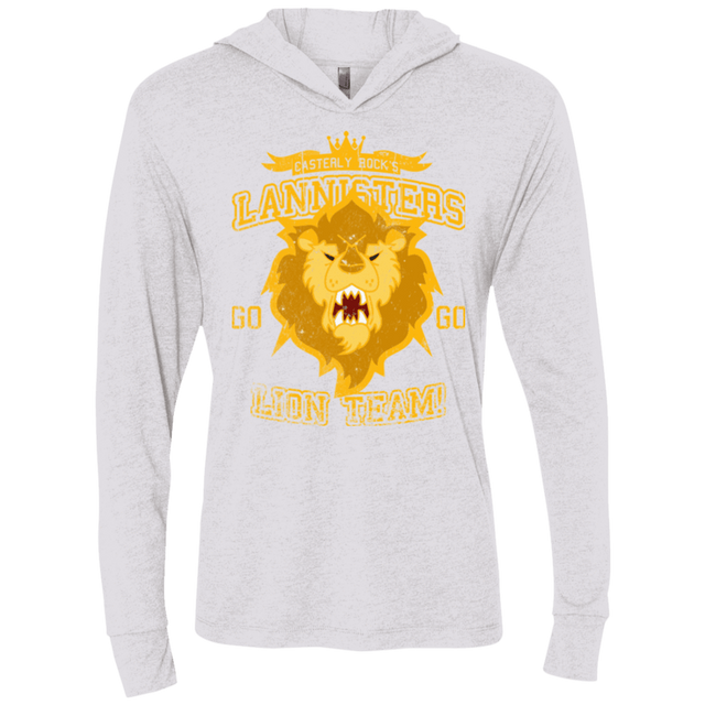 T-Shirts Heather White / X-Small Lion Team Triblend Long Sleeve Hoodie Tee