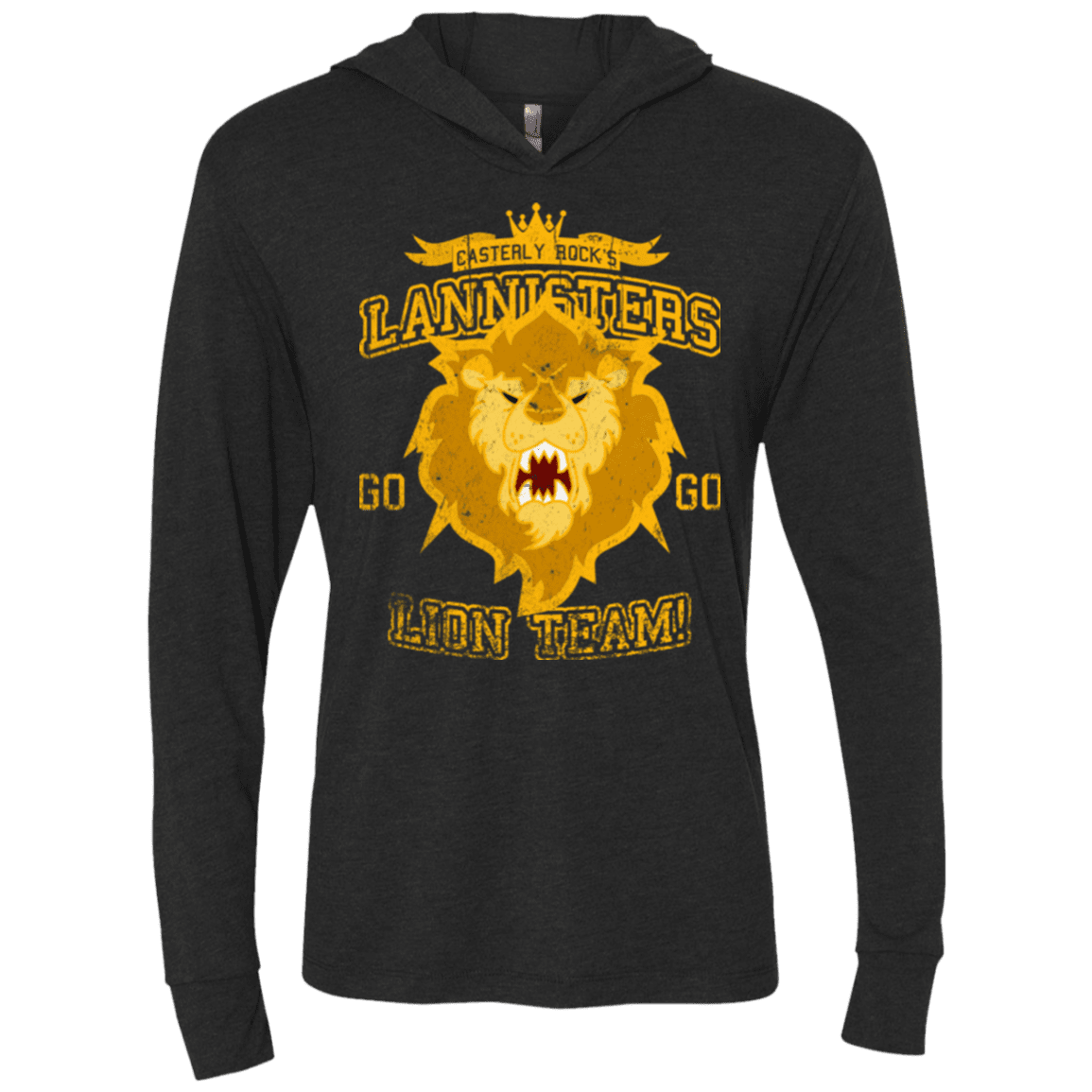 T-Shirts Vintage Black / X-Small Lion Team Triblend Long Sleeve Hoodie Tee