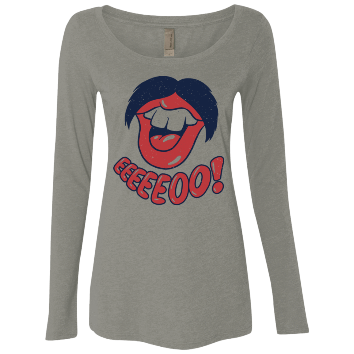 T-Shirts Venetian Grey / S Lips EO Women's Triblend Long Sleeve Shirt