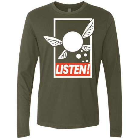 T-Shirts Military Green / S LISTEN! Men's Premium Long Sleeve