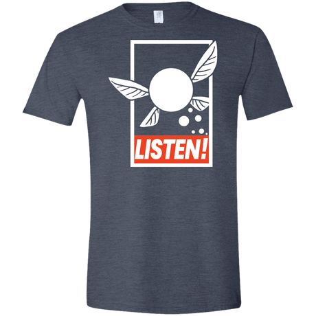 T-Shirts Heather Navy / S LISTEN! Men's Semi-Fitted Softstyle
