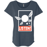 T-Shirts Indigo / X-Small LISTEN! Triblend Dolman Sleeve