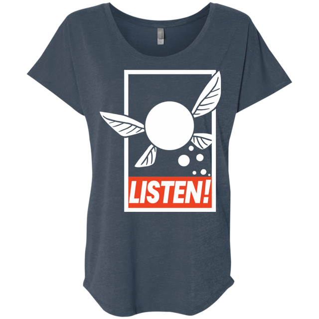 T-Shirts Indigo / X-Small LISTEN! Triblend Dolman Sleeve