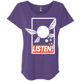 T-Shirts Purple Rush / X-Small LISTEN! Triblend Dolman Sleeve