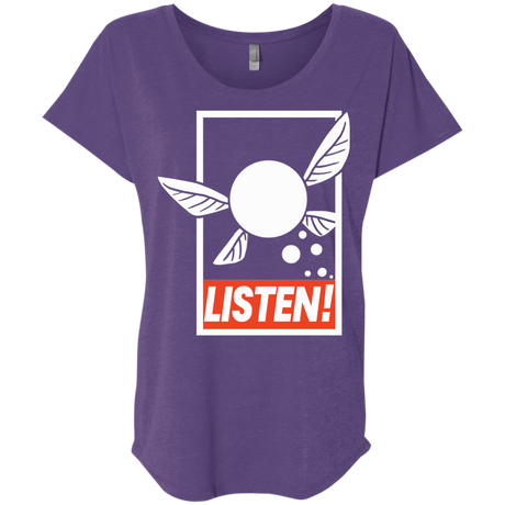 T-Shirts Purple Rush / X-Small LISTEN! Triblend Dolman Sleeve
