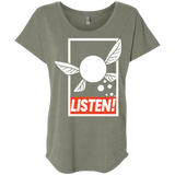 T-Shirts Venetian Grey / X-Small LISTEN! Triblend Dolman Sleeve