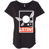 T-Shirts Vintage Black / X-Small LISTEN! Triblend Dolman Sleeve