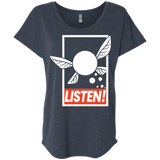 T-Shirts Vintage Navy / X-Small LISTEN! Triblend Dolman Sleeve