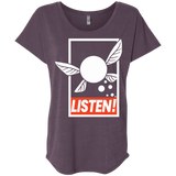 T-Shirts Vintage Purple / X-Small LISTEN! Triblend Dolman Sleeve