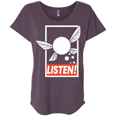 T-Shirts Vintage Purple / X-Small LISTEN! Triblend Dolman Sleeve