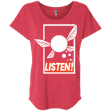 T-Shirts Vintage Red / X-Small LISTEN! Triblend Dolman Sleeve