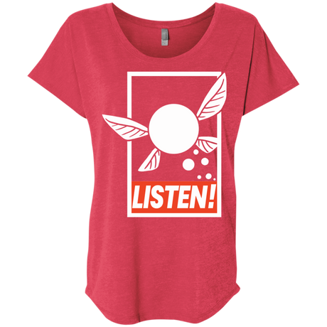 T-Shirts Vintage Red / X-Small LISTEN! Triblend Dolman Sleeve