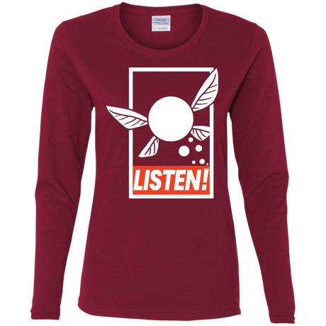 T-Shirts Cardinal / S LISTEN! Women's Long Sleeve T-Shirt