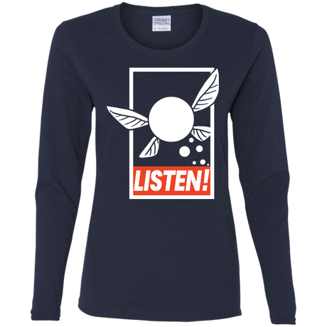 T-Shirts Navy / S LISTEN! Women's Long Sleeve T-Shirt