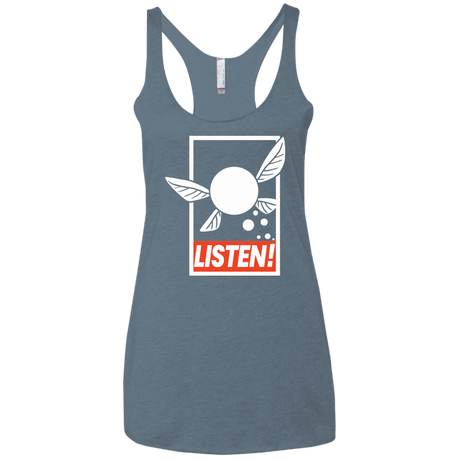 T-Shirts Indigo / X-Small LISTEN! Women's Triblend Racerback Tank