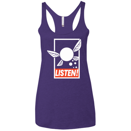 T-Shirts Purple Rush / X-Small LISTEN! Women's Triblend Racerback Tank