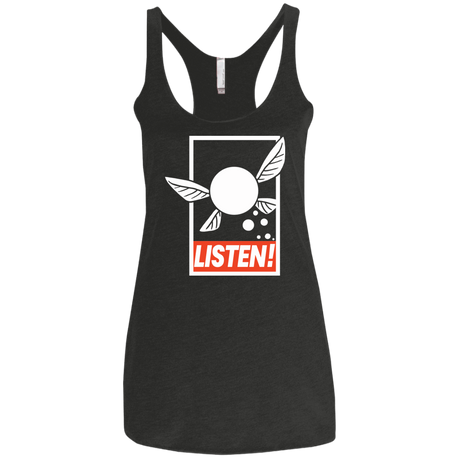 T-Shirts Vintage Black / X-Small LISTEN! Women's Triblend Racerback Tank