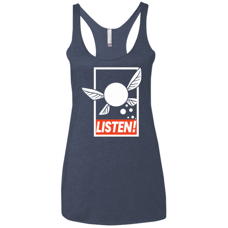 T-Shirts Vintage Navy / X-Small LISTEN! Women's Triblend Racerback Tank