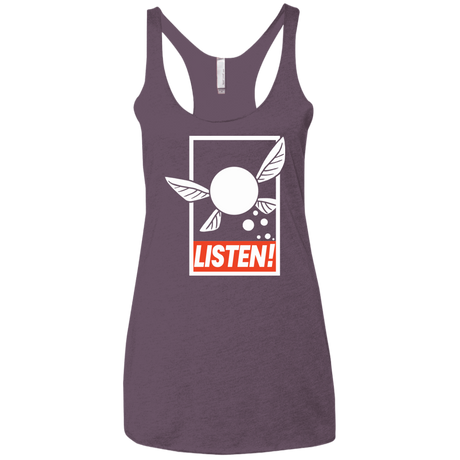 T-Shirts Vintage Purple / X-Small LISTEN! Women's Triblend Racerback Tank