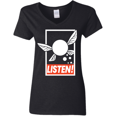 T-Shirts Black / S LISTEN! Women's V-Neck T-Shirt