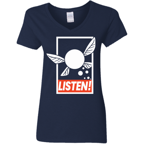 T-Shirts Navy / S LISTEN! Women's V-Neck T-Shirt