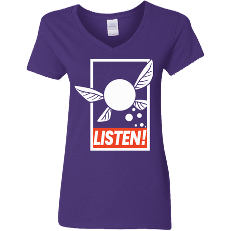 T-Shirts Purple / S LISTEN! Women's V-Neck T-Shirt
