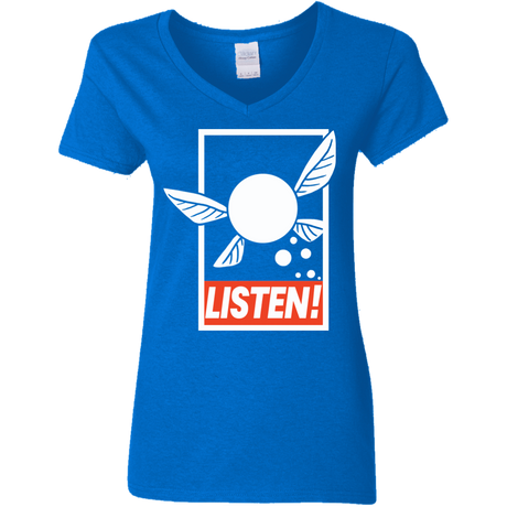 T-Shirts Royal / S LISTEN! Women's V-Neck T-Shirt