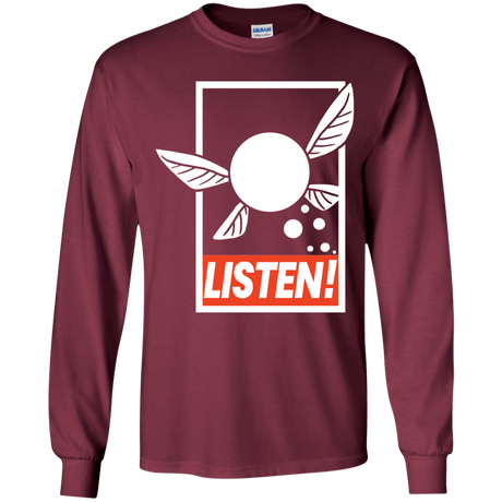 T-Shirts Maroon / YS LISTEN! Youth Long Sleeve T-Shirt