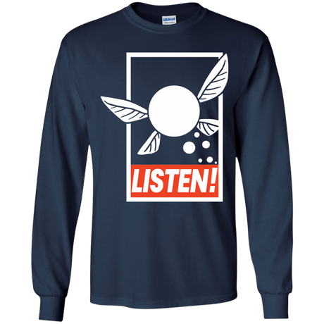 T-Shirts Navy / YS LISTEN! Youth Long Sleeve T-Shirt