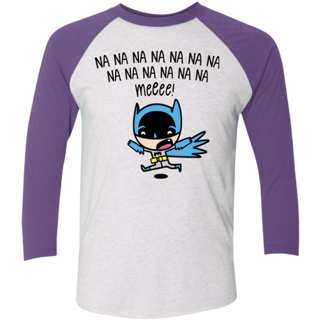 T-Shirts Heather White/Purple Rush / X-Small Little Bat Boy Men's Triblend 3/4 Sleeve