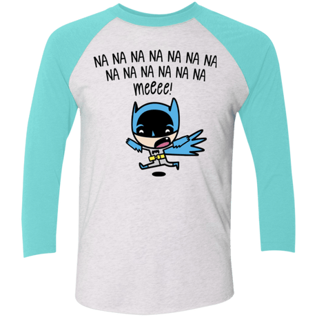 T-Shirts Heather White/Tahiti Blue / X-Small Little Bat Boy Men's Triblend 3/4 Sleeve