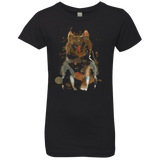T-Shirts Black / YXS Little Foxy Watercolor Girls Premium T-Shirt