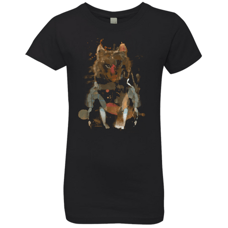 T-Shirts Black / YXS Little Foxy Watercolor Girls Premium T-Shirt