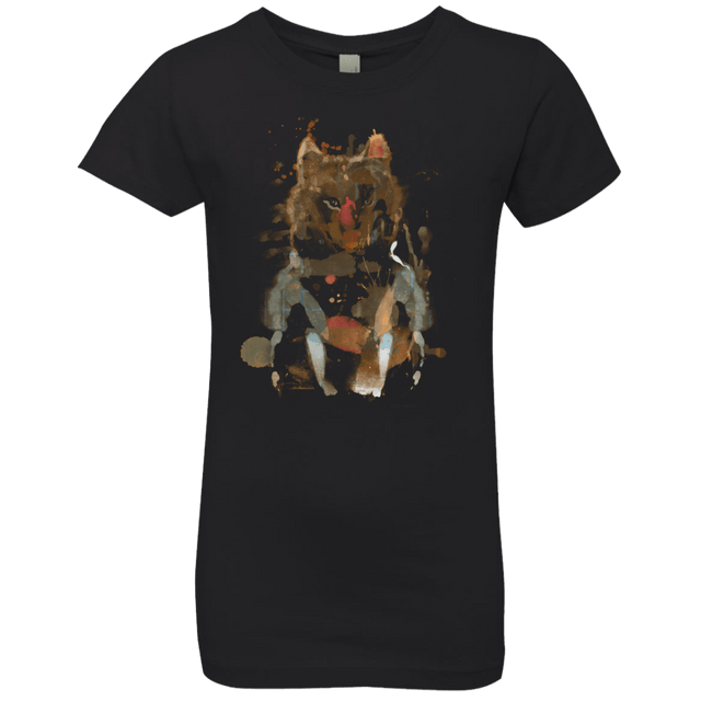 T-Shirts Black / YXS Little Foxy Watercolor Girls Premium T-Shirt