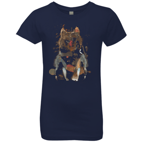 T-Shirts Midnight Navy / YXS Little Foxy Watercolor Girls Premium T-Shirt
