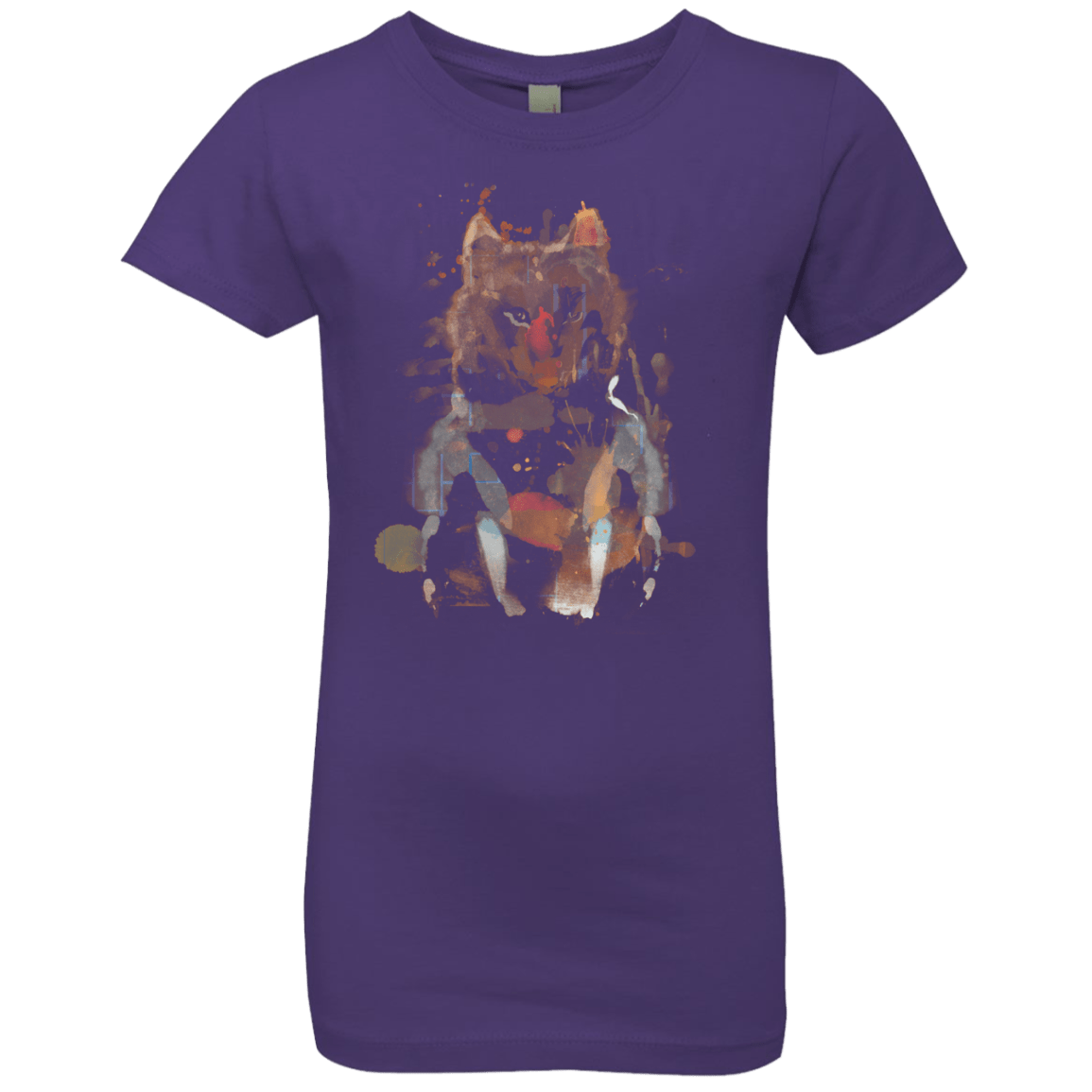 T-Shirts Purple Rush / YXS Little Foxy Watercolor Girls Premium T-Shirt