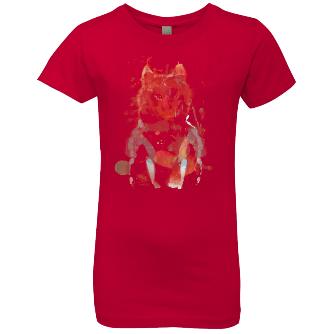T-Shirts Red / YXS Little Foxy Watercolor Girls Premium T-Shirt