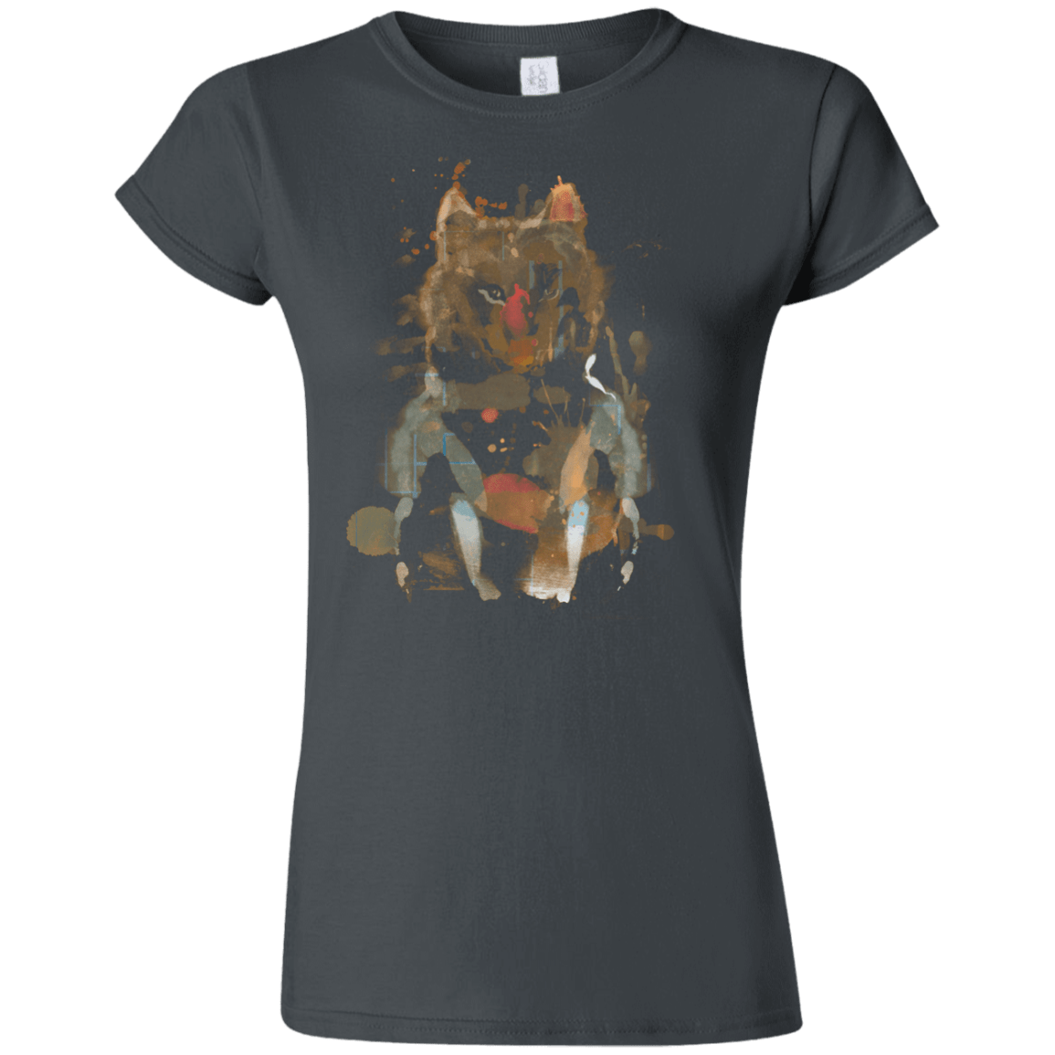 T-Shirts Charcoal / S Little Foxy Watercolor Junior Slimmer-Fit T-Shirt