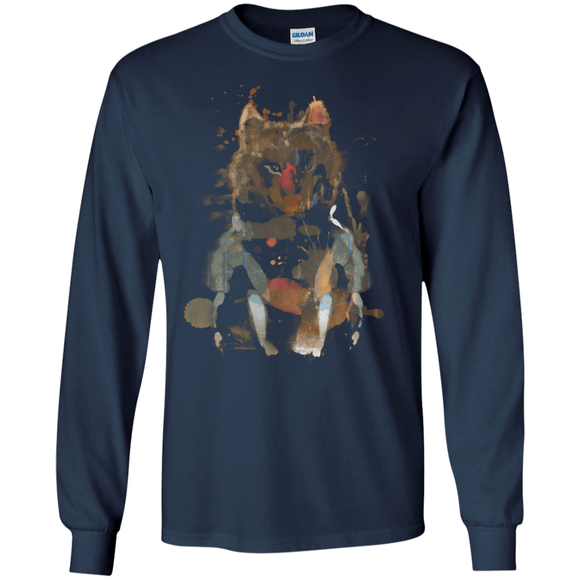 T-Shirts Navy / S Little Foxy Watercolor Men's Long Sleeve T-Shirt