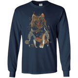 T-Shirts Navy / S Little Foxy Watercolor Men's Long Sleeve T-Shirt
