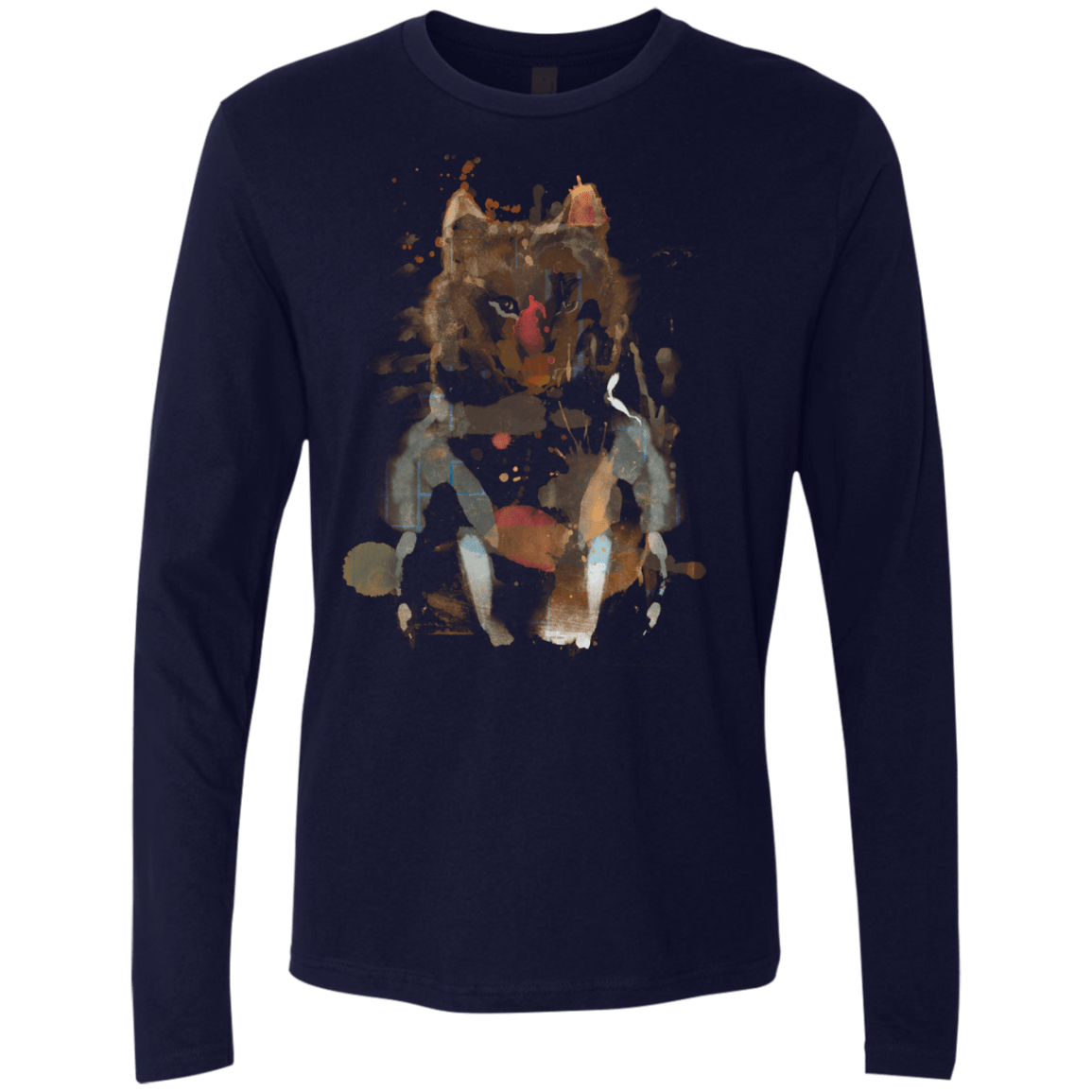 T-Shirts Midnight Navy / S Little Foxy Watercolor Men's Premium Long Sleeve