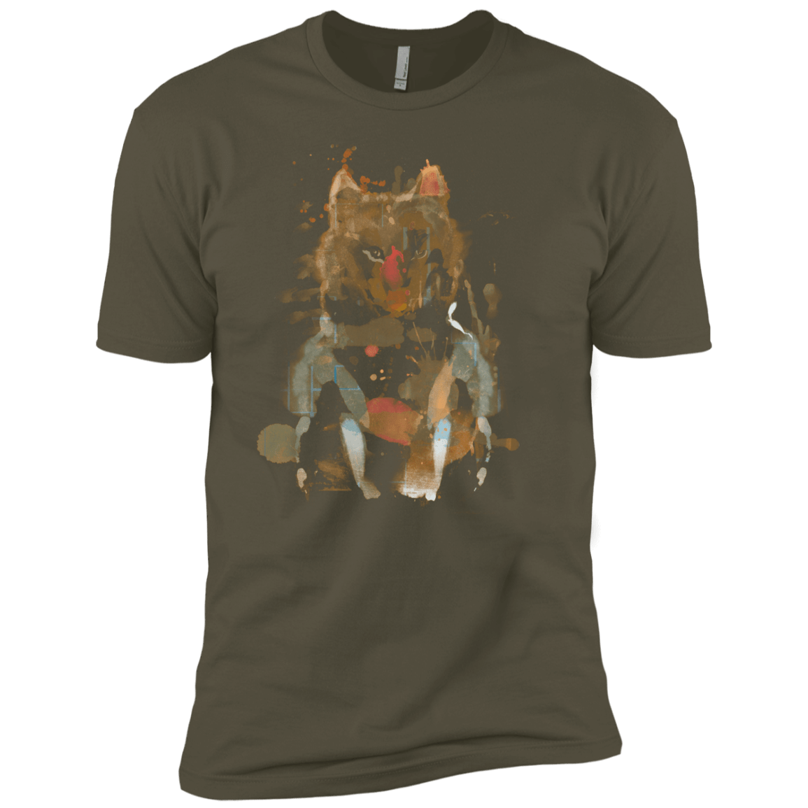 T-Shirts Military Green / X-Small Little Foxy Watercolor Men's Premium T-Shirt