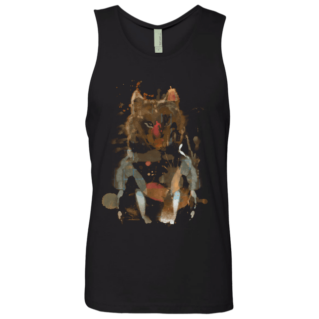 T-Shirts Black / S Little Foxy Watercolor Men's Premium Tank Top